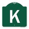 Signmission Designer Series Sign-Sign W/ Letter K, Green & White Aluminum Sign, 18" x 18", GW-1818-22944 A-DES-GW-1818-22944 - alternate 1